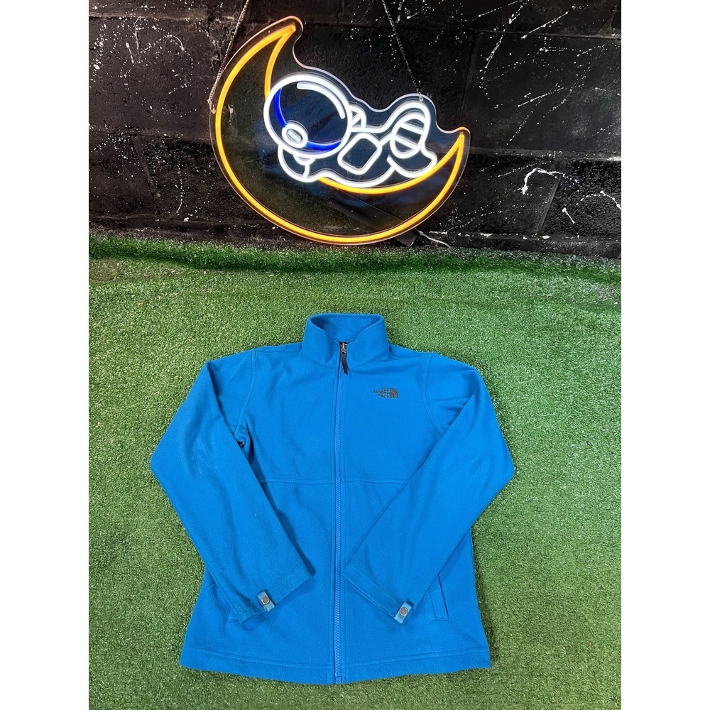 The North Face‎ Jacket Bright Blue Fleece Zip Up Size Large Boys Kids